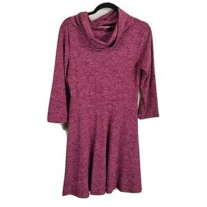 SJS medium fit to flare cowl neck Dress burgundy